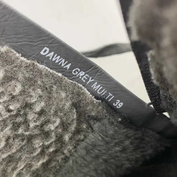 Patrizia By Spring Step Dawna Grey Multi Boots Size 39 (8-8.5) Gray Zip Sherpa - Picture 13 of 14